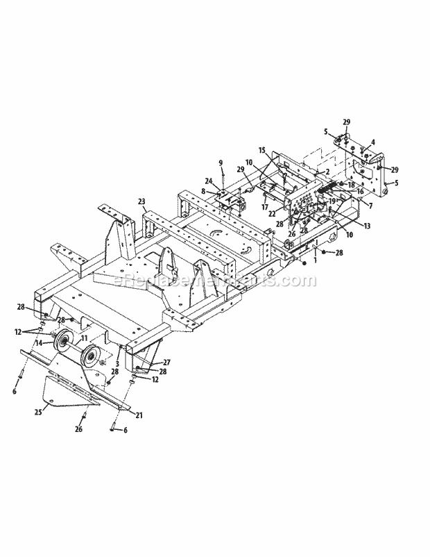 Frame Diagram and Parts List for S6032-D 53AY8DU6050 Cub Cadet Sprayer